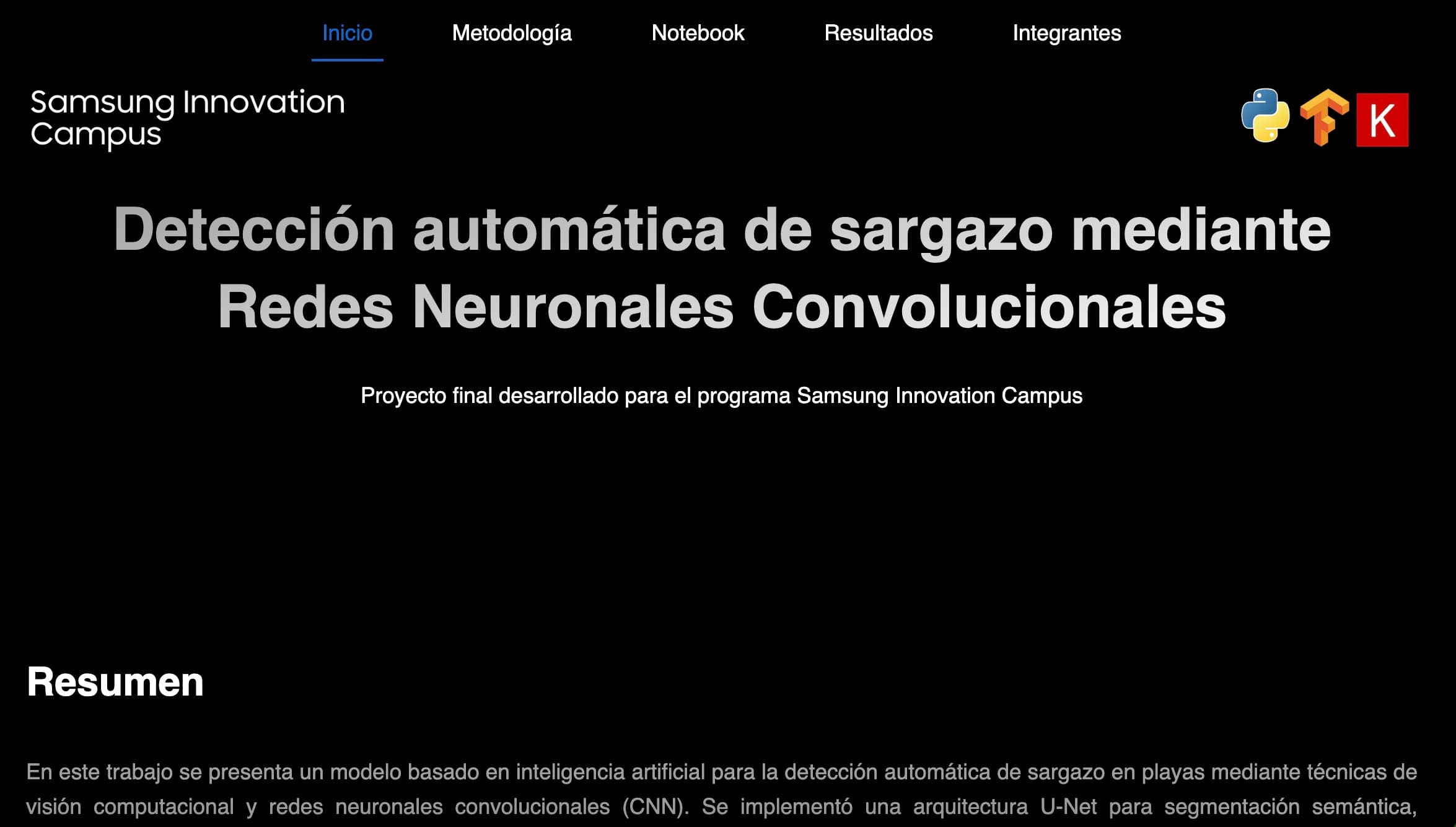 Portada del proyecto de detección de sargazo